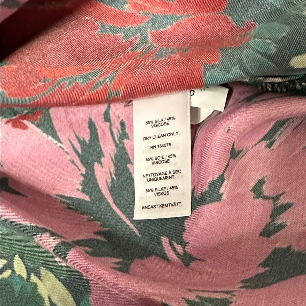 Vineyard vines nwt silk twill Christmas colors green red pink long sleeve dress - Picture 9 of 12